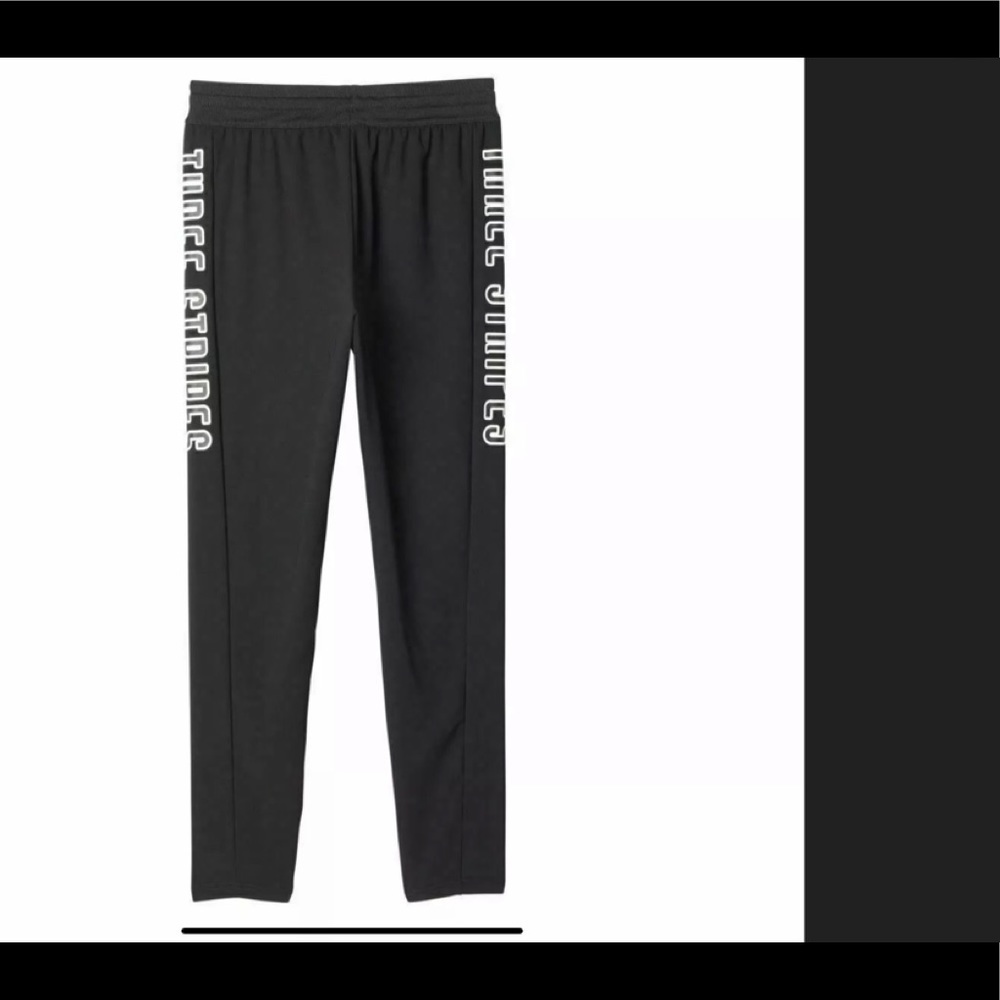 Adidas 3 Stripes Track Pants - Black White XS
